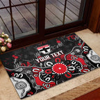 Personalized St Kilda Saints Rubber Doormat Aboriginal Dot Painting Graffiti Style