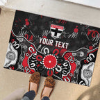 Personalized St Kilda Saints Rubber Doormat Aboriginal Dot Painting Graffiti Style