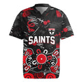 Personalized St Kilda Saints Rugby Jersey Aboriginal Dot Painting Graffiti Style