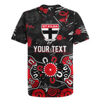 Personalized St Kilda Saints Rugby Jersey Aboriginal Dot Painting Graffiti Style