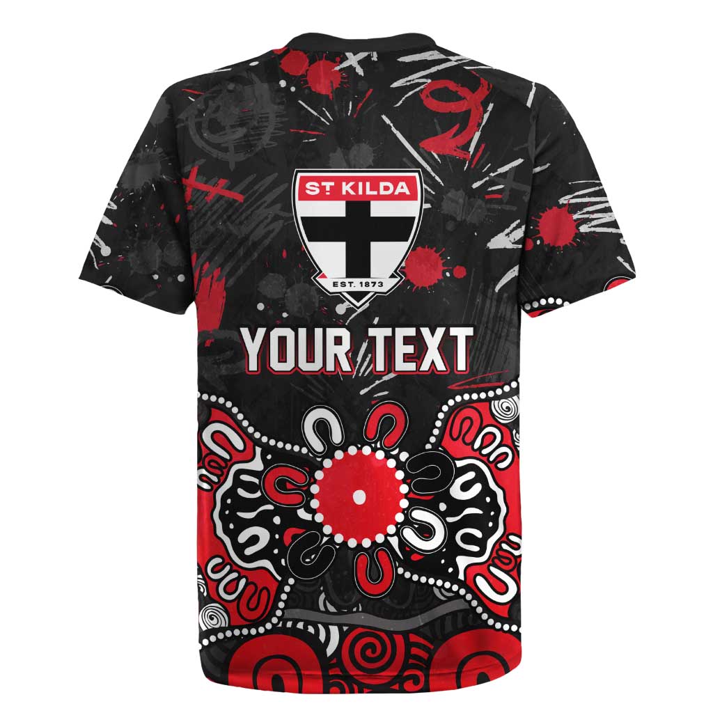 Personalized St Kilda Saints Rugby Jersey Aboriginal Dot Painting Graffiti Style