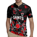 Personalized St Kilda Saints Rugby Jersey Aboriginal Dot Painting Graffiti Style