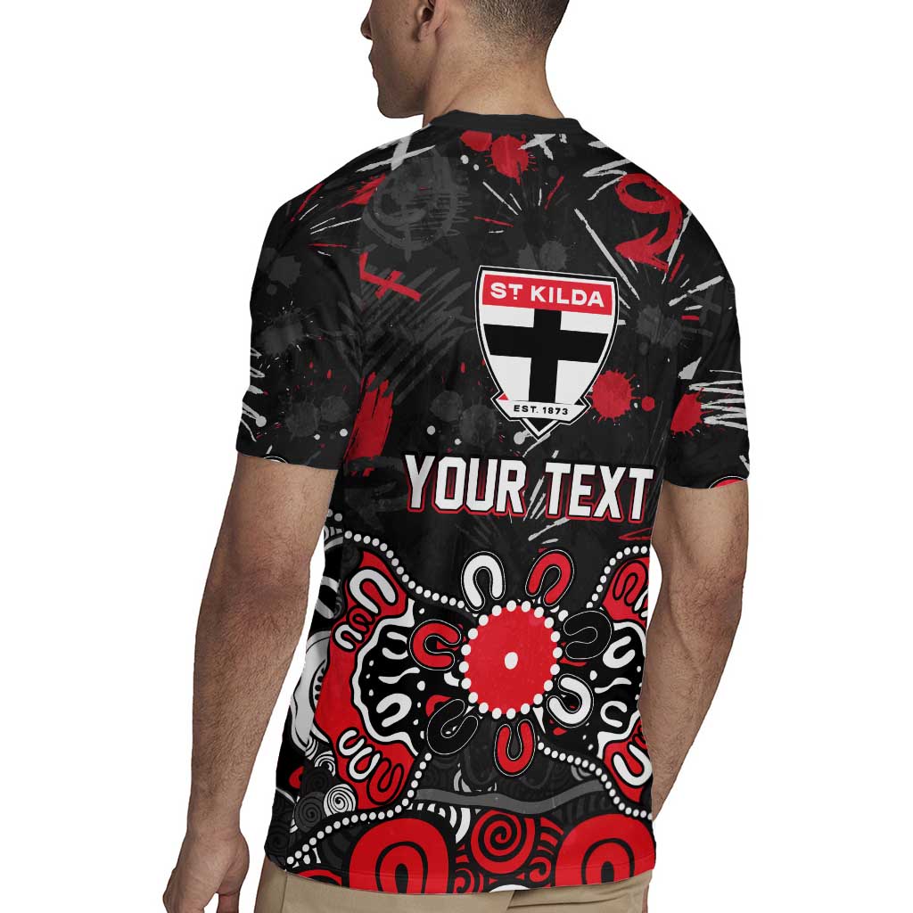 Personalized St Kilda Saints Rugby Jersey Aboriginal Dot Painting Graffiti Style