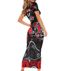 Personalized St Kilda Saints Short Sleeve Bodycon Dress Aboriginal Dot Painting Graffiti Style