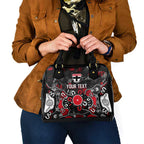Personalized St Kilda Saints Shoulder Handbag Aboriginal Dot Painting Graffiti Style