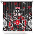 Personalized St Kilda Saints Shower Curtain Aboriginal Dot Painting Graffiti Style