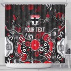 Personalized St Kilda Saints Shower Curtain Aboriginal Dot Painting Graffiti Style
