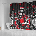 Personalized St Kilda Saints Shower Curtain Aboriginal Dot Painting Graffiti Style