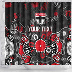 Personalized St Kilda Saints Shower Curtain Aboriginal Dot Painting Graffiti Style