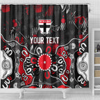 Personalized St Kilda Saints Shower Curtain Aboriginal Dot Painting Graffiti Style