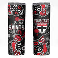 Personalized St Kilda Saints Skinny Tumbler Aboriginal Dot Painting Graffiti Style