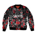 Personalized St Kilda Saints Sleeve Zip Bomber Jacket Aboriginal Dot Painting Graffiti Style