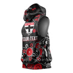 Personalized St Kilda Saints Sleeveless Hoodie Aboriginal Dot Painting Graffiti Style