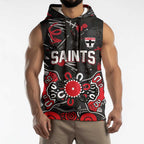 Personalized St Kilda Saints Sleeveless Hoodie Aboriginal Dot Painting Graffiti Style
