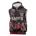 Personalized St Kilda Saints Sleeveless Zip Hoodie Aboriginal Dot Painting Graffiti Style
