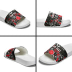 Personalized St Kilda Saints Slide Sandals Aboriginal Dot Painting Graffiti Style