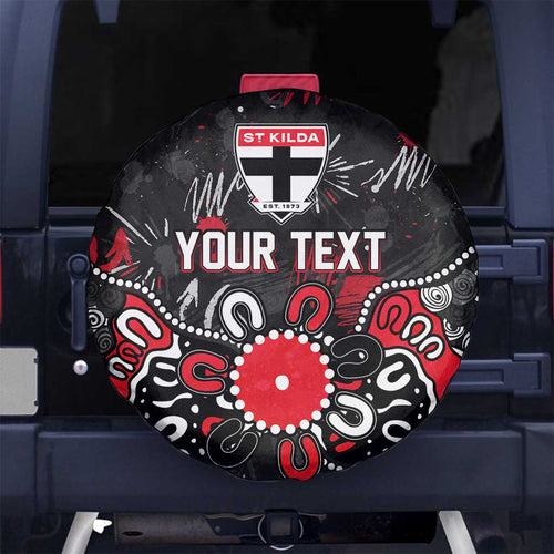 Personalized St Kilda Saints Spare Tire Cover Aboriginal Dot Painting Graffiti Style
