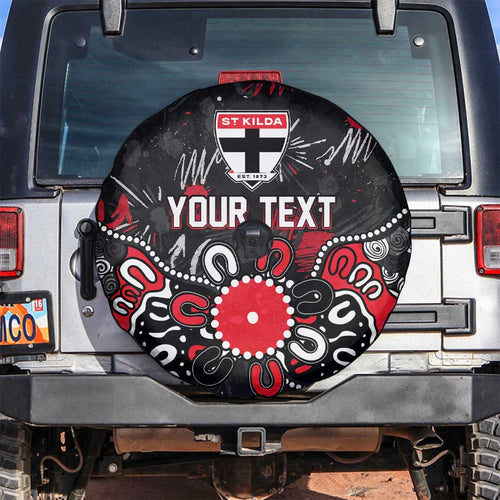 Personalized St Kilda Saints Spare Tire Cover Aboriginal Dot Painting Graffiti Style