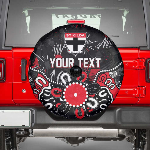 Personalized St Kilda Saints Spare Tire Cover Aboriginal Dot Painting Graffiti Style
