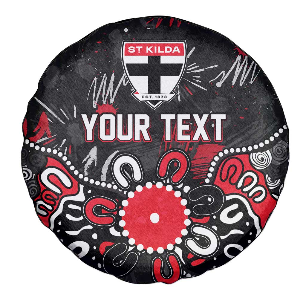 Personalized St Kilda Saints Spare Tire Cover Aboriginal Dot Painting Graffiti Style