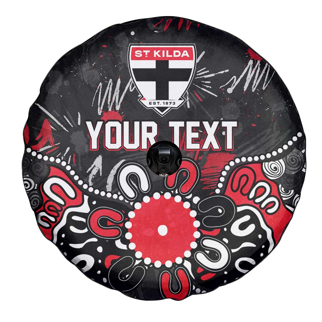 Personalized St Kilda Saints Spare Tire Cover Aboriginal Dot Painting Graffiti Style