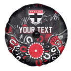 Personalized St Kilda Saints Spare Tire Cover Aboriginal Dot Painting Graffiti Style