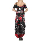 Personalized St Kilda Saints Summer Maxi Dress Aboriginal Dot Painting Graffiti Style
