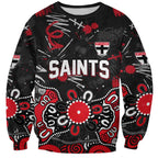 Personalized St Kilda Saints Sweatshirt Aboriginal Dot Painting Graffiti Style