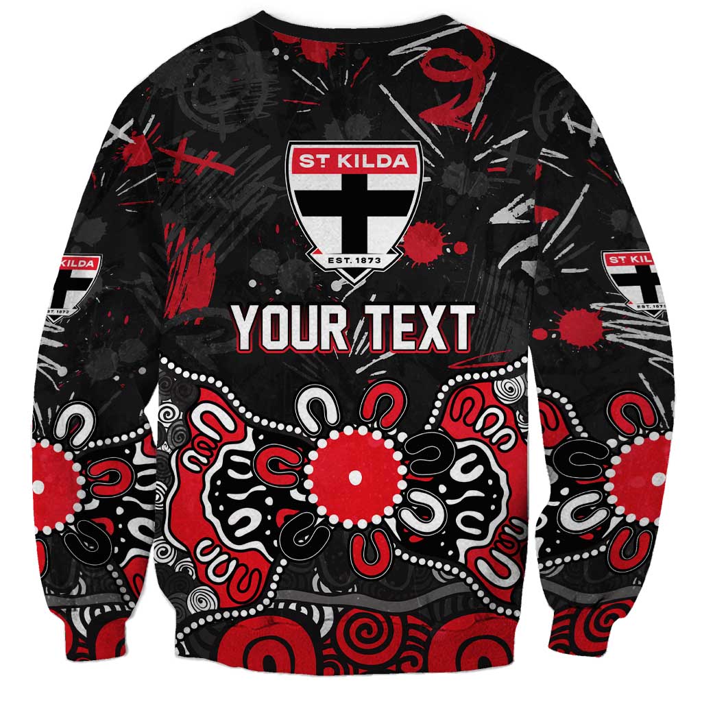 Personalized St Kilda Saints Sweatshirt Aboriginal Dot Painting Graffiti Style