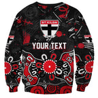 Personalized St Kilda Saints Sweatshirt Aboriginal Dot Painting Graffiti Style