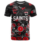 Personalized St Kilda Saints T Shirt Aboriginal Dot Painting Graffiti Style