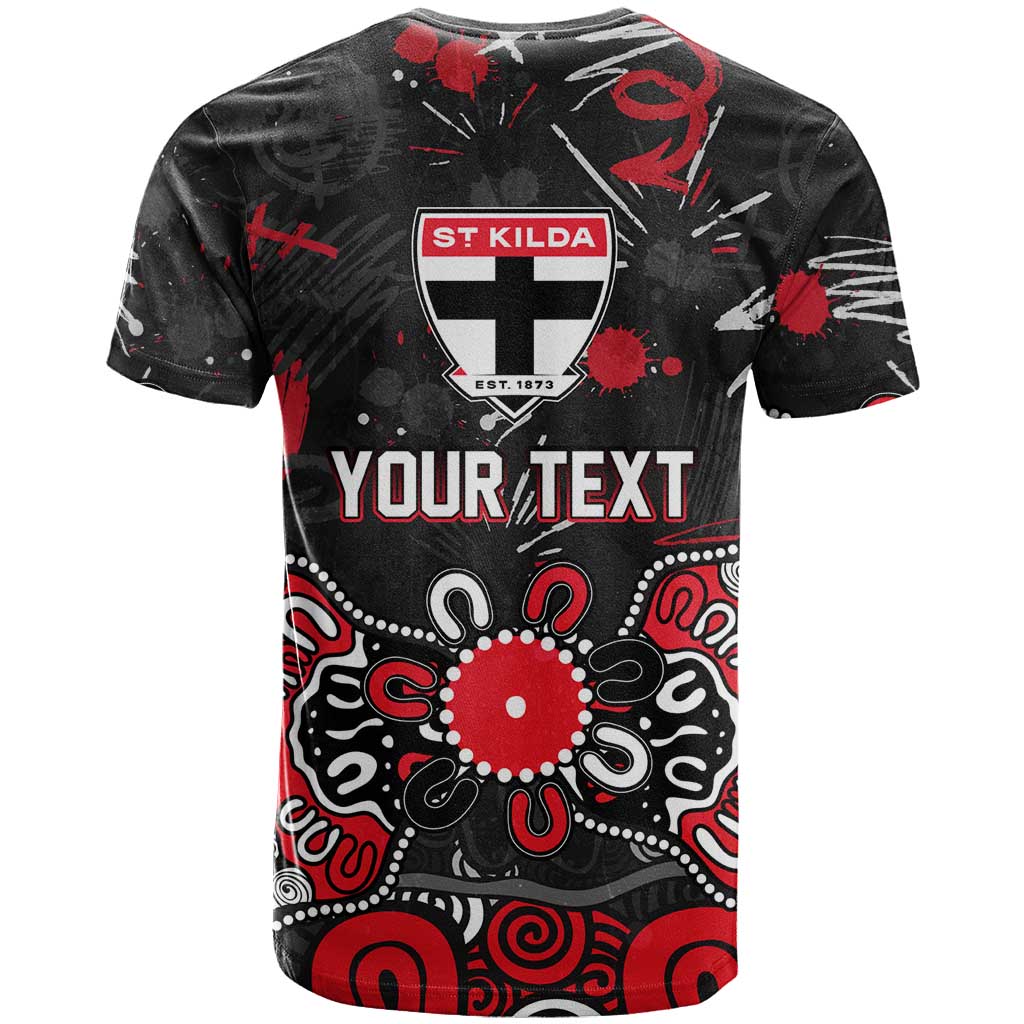 Personalized St Kilda Saints T Shirt Aboriginal Dot Painting Graffiti Style