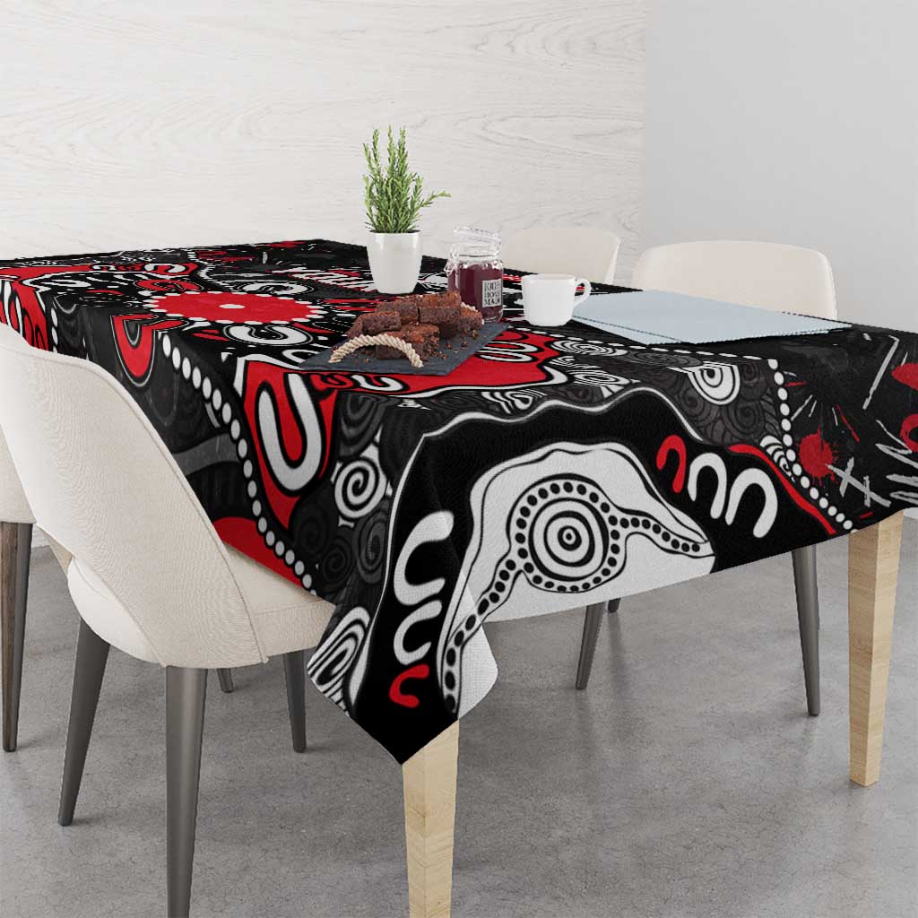 Personalized St Kilda Saints Tablecloth Aboriginal Dot Painting Graffiti Style