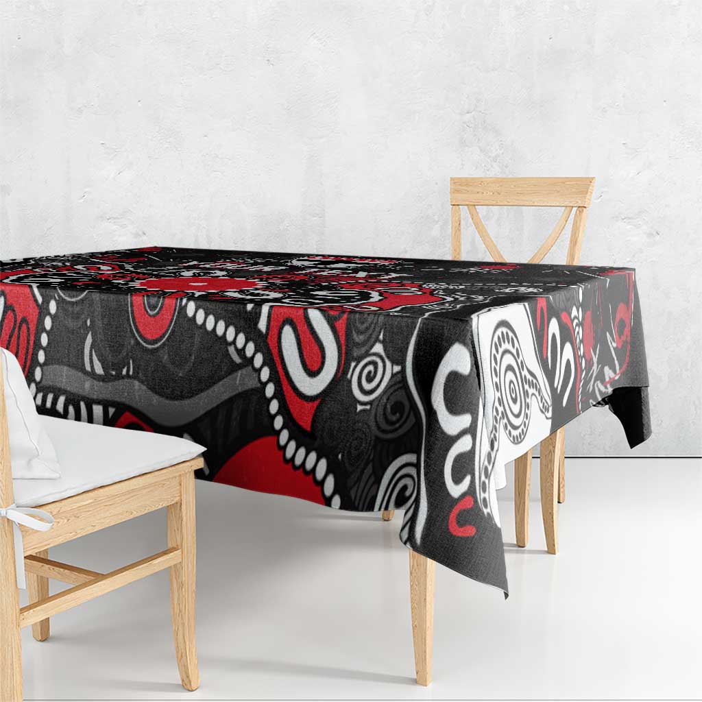 Personalized St Kilda Saints Tablecloth Aboriginal Dot Painting Graffiti Style