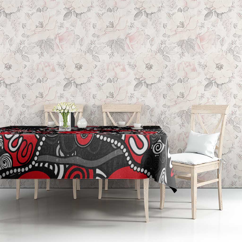 Personalized St Kilda Saints Tablecloth Aboriginal Dot Painting Graffiti Style