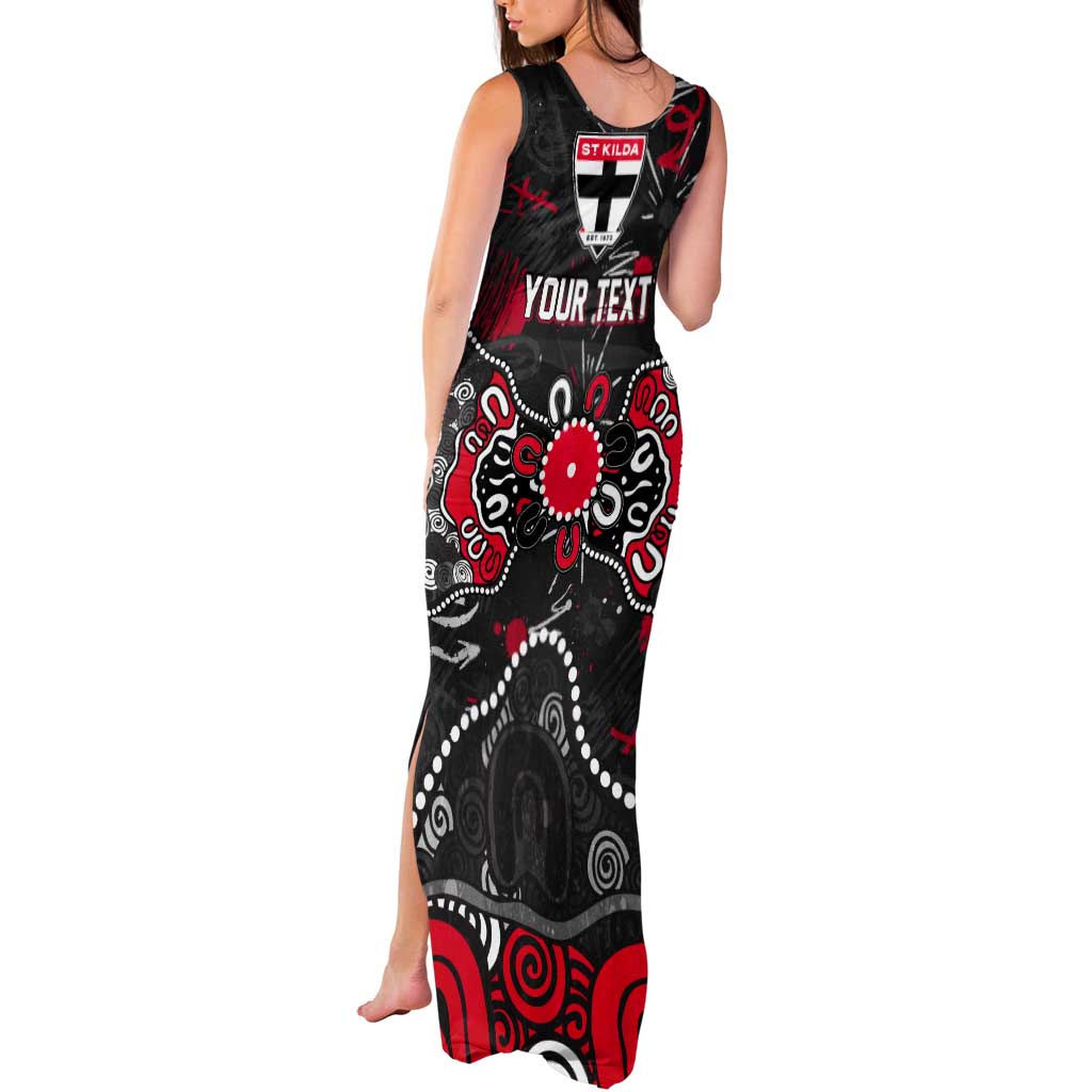 Personalized St Kilda Saints Tank Maxi Dress Aboriginal Dot Painting Graffiti Style