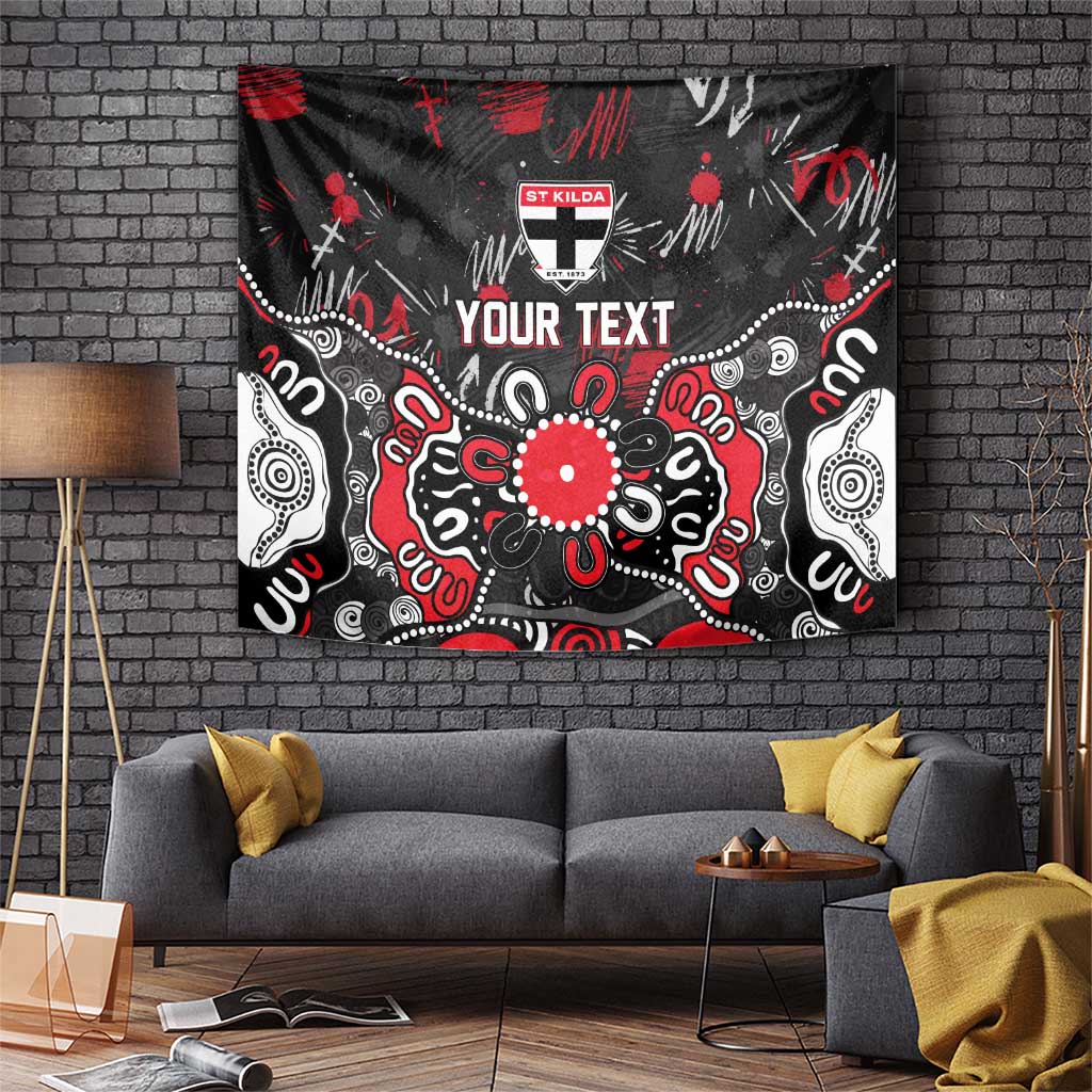 Personalized St Kilda Saints Tapestry Aboriginal Dot Painting Graffiti Style
