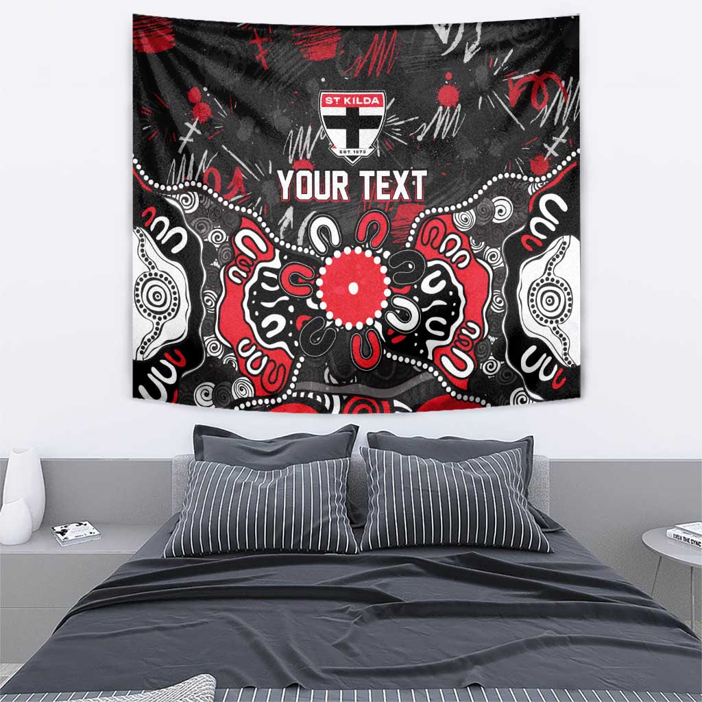 Personalized St Kilda Saints Tapestry Aboriginal Dot Painting Graffiti Style
