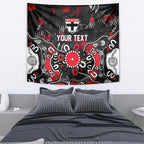 Personalized St Kilda Saints Tapestry Aboriginal Dot Painting Graffiti Style