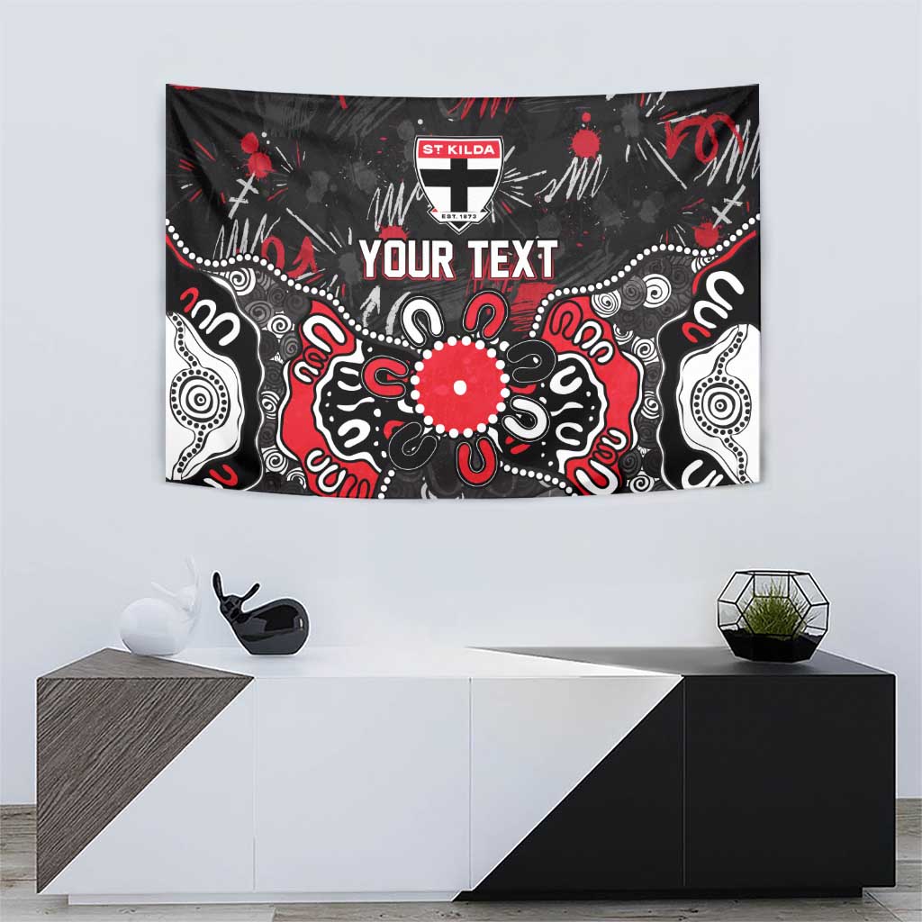 Personalized St Kilda Saints Tapestry Aboriginal Dot Painting Graffiti Style