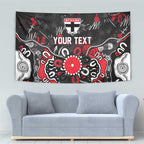 Personalized St Kilda Saints Tapestry Aboriginal Dot Painting Graffiti Style