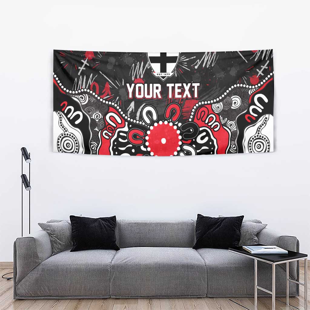 Personalized St Kilda Saints Tapestry Aboriginal Dot Painting Graffiti Style