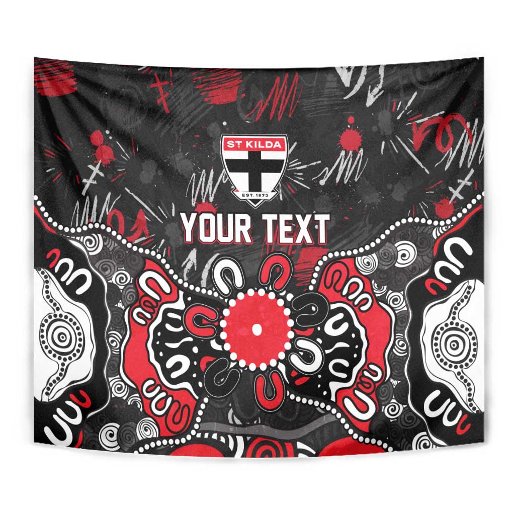 Personalized St Kilda Saints Tapestry Aboriginal Dot Painting Graffiti Style