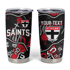 Personalized St Kilda Saints Tumbler Cup Aboriginal Dot Painting Graffiti Style