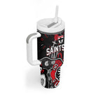 Personalized St Kilda Saints Tumbler With Handle Aboriginal Dot Painting Graffiti Style