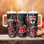 Personalized St Kilda Saints Tumbler With Handle Aboriginal Dot Painting Graffiti Style