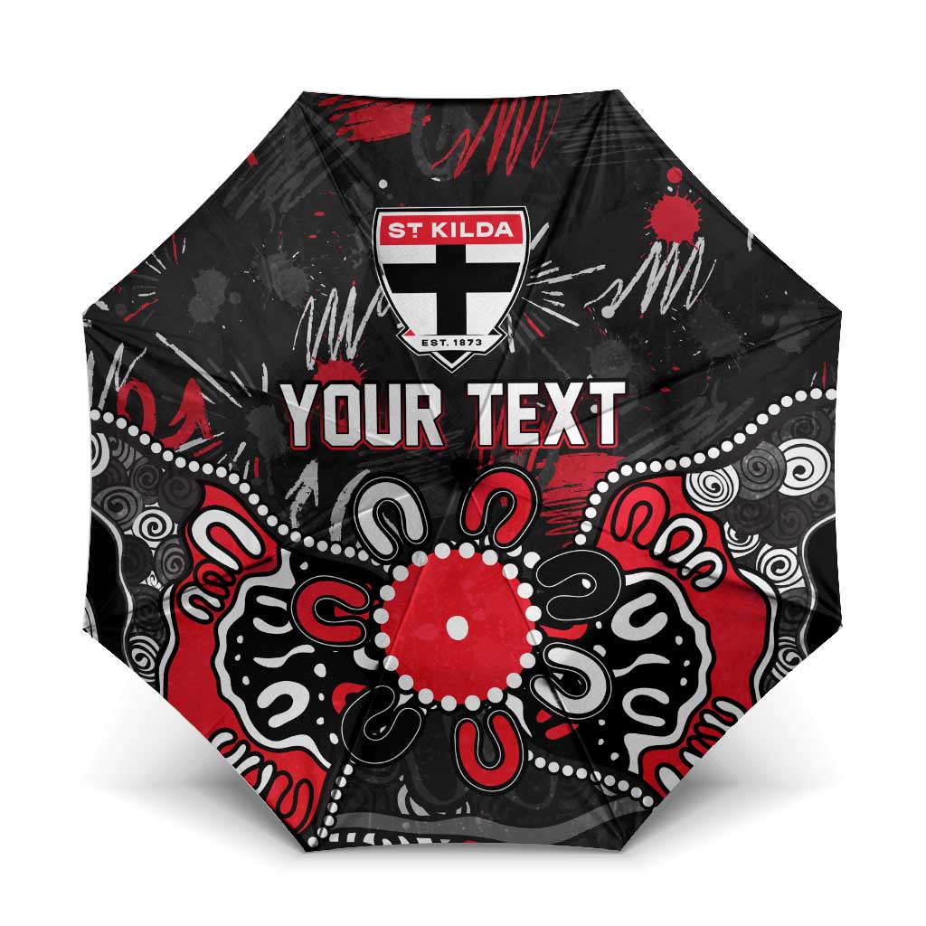 Personalized St Kilda Saints Umbrella Aboriginal Dot Painting Graffiti Style