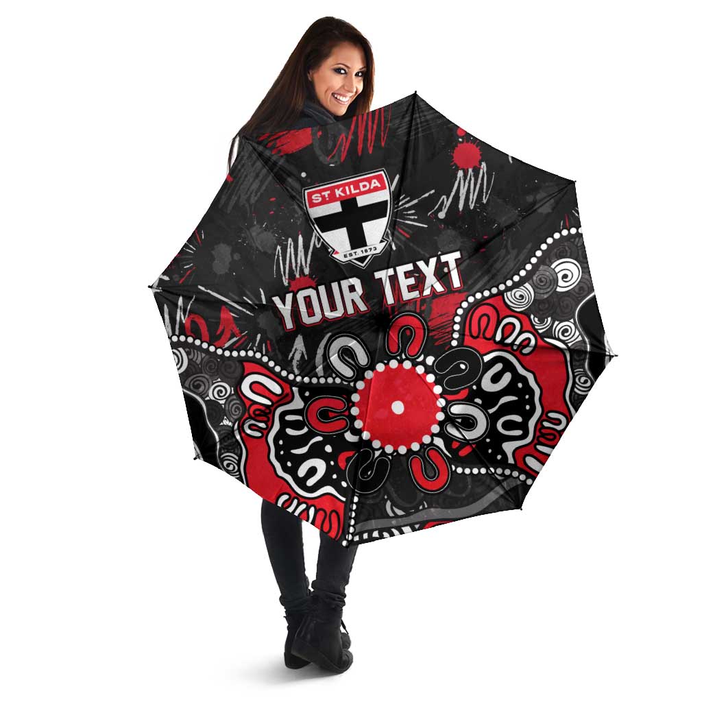 Personalized St Kilda Saints Umbrella Aboriginal Dot Painting Graffiti Style