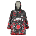 Personalized St Kilda Saints Wearable Blanket Hoodie Aboriginal Dot Painting Graffiti Style
