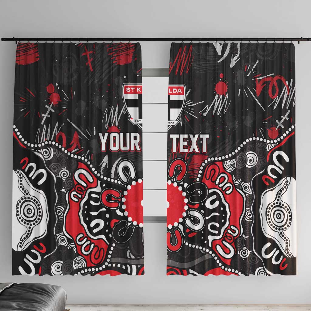 Personalized St Kilda Saints Window Curtain Aboriginal Dot Painting Graffiti Style